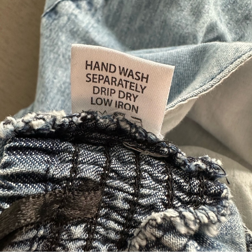 YOUNG THREADS Noelle Tiered Denim Patchwork Halte… - image 14